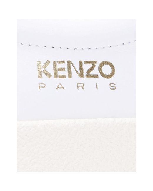 KENZO White Leather Logo Sneakers for men