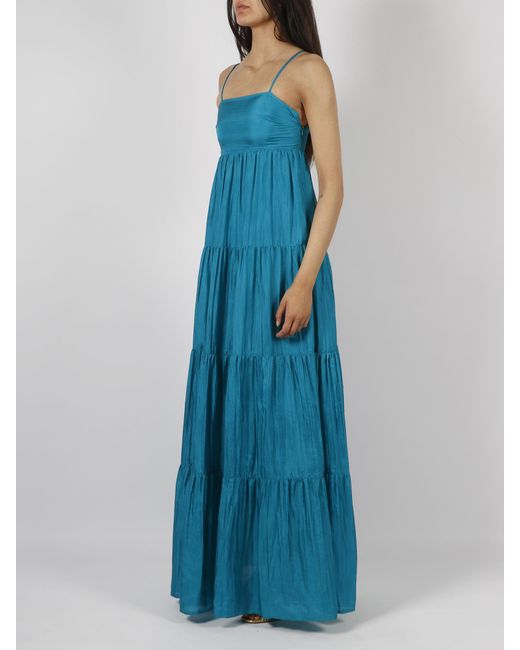 THE ROSE IBIZA Blue Formentera Silk Long Dress