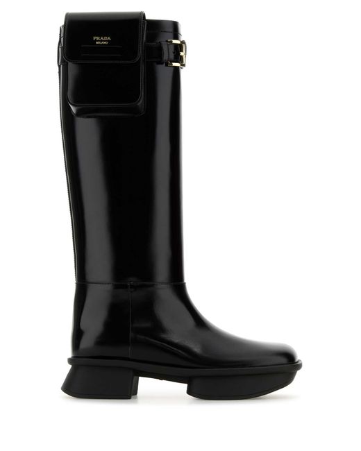 Prada Black Leather Boots