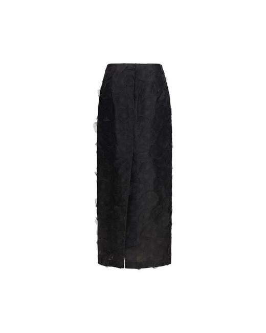 Max Mara Black Silk Long Skirt