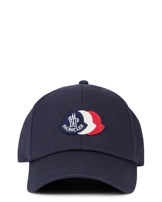 Moncler Blue Cotton Cap Hat for men