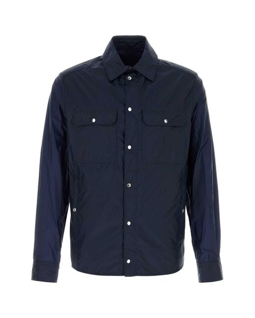 Moncler Navy Blue Nylon Shirt for men