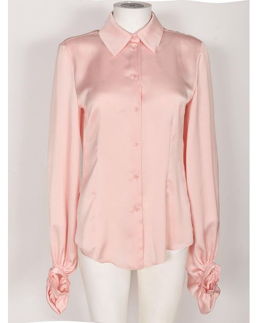 Blugirl Blumarine Pink Ruffled Cuff Shirt