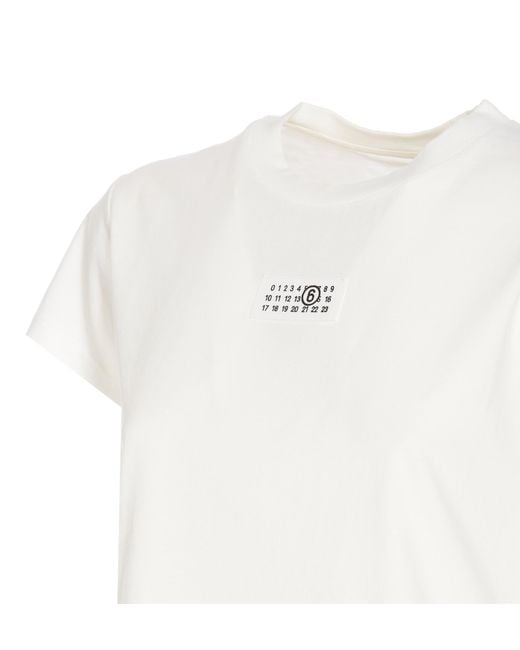 MM6 by Maison Margiela White T-Shirts