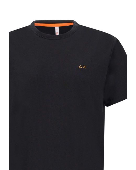 Sun 68 Black Solid Cotton T-Shirt for men