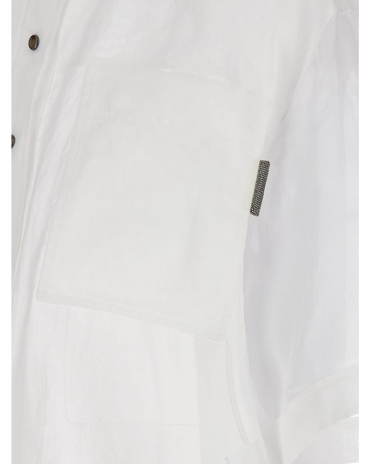 Brunello Cucinelli White Semi-Sheer Shirt