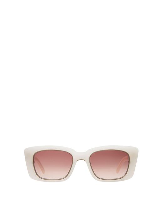 Mr. Leight Pink Carman S Porcelain-matte 12k White Gold Sunglasses