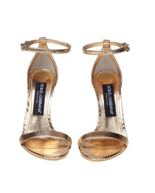 Dolce & Gabbana Metallic Keira High Stiletto Heel Sandals