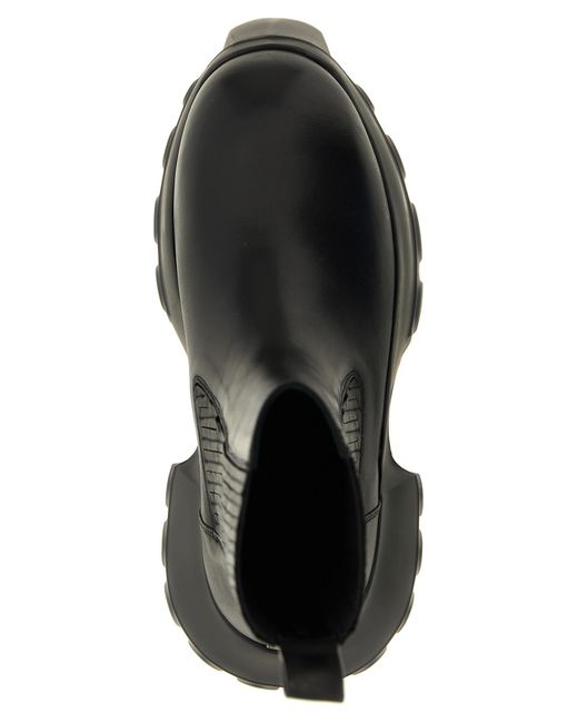 Rick Owens Black Ramie Ankle Boots