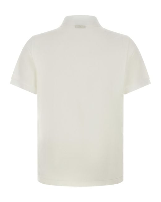 Fendi White Cotton Polo Shirt for men