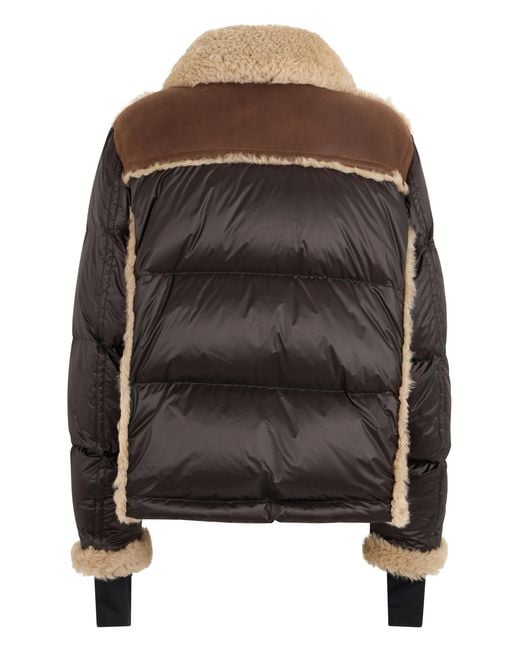 Moncler Brown Padded Jacket Argens Nappa & Shearling Polyamide Down for men