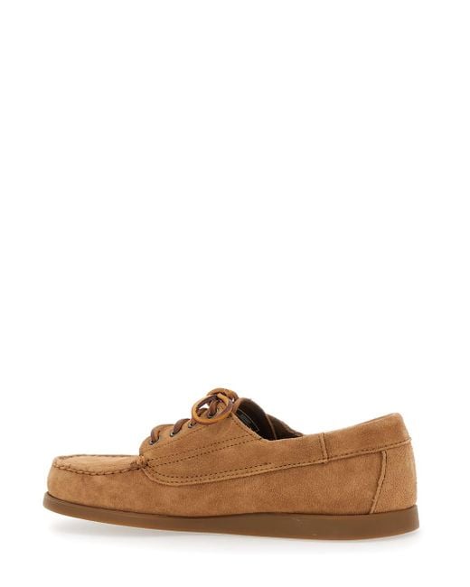 Sebago Brown Askook Loafers With Patch Logo On The Side And Tone-On-Tone Stitching for men