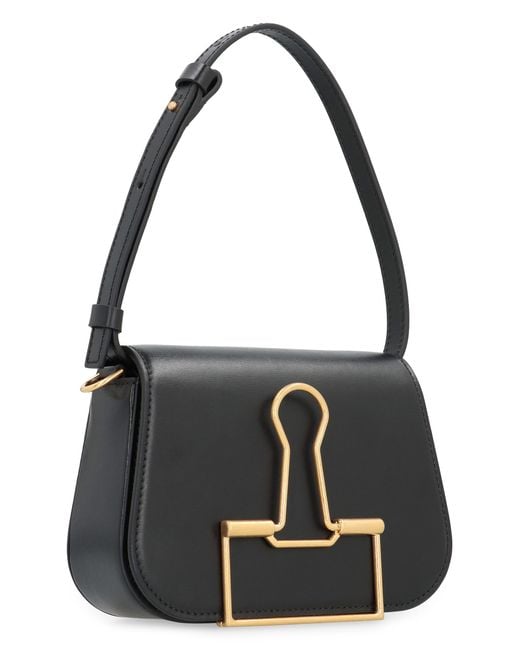 Off-White c/o Virgil Abloh Black Skeleton Binder Leather Shoulder Bag Calf; Lining: Cotton Handbags