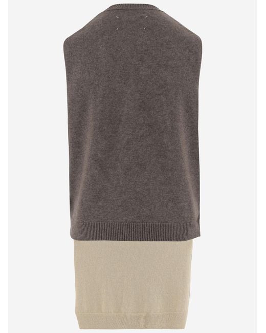 Maison Margiela Gray Vest Virgin Wool Waistcoats & Gilets