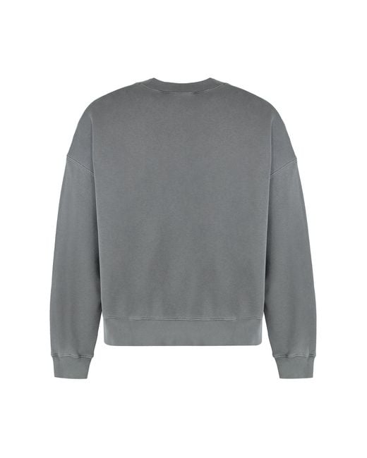Palm Angels Gray Cotton Sweatshirt With Logo Sweatshirts for men