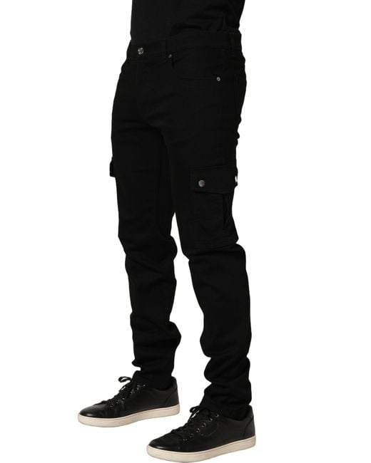 Dolce & Gabbana Black Cotton Stretch Skinny Denim Jeans Elastane Clothing for men