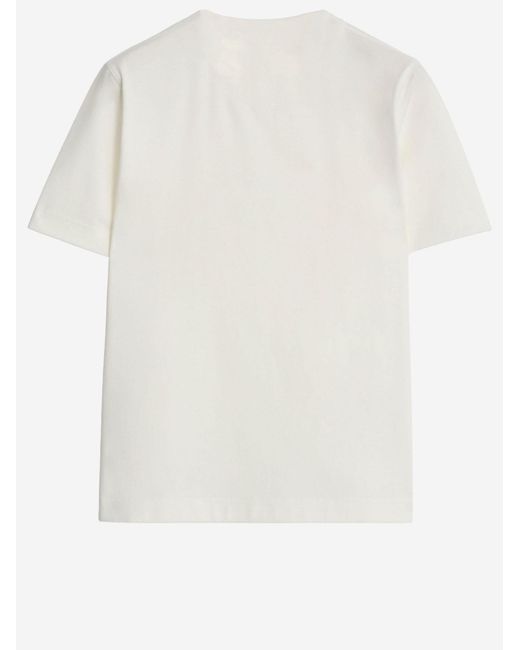Burberry Natural Cotton T-Shirt With Logo