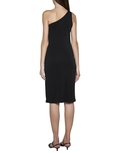 Filippa K Black Acetate-Blend One-Shoulder Dress