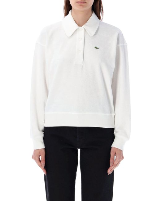 Lacoste White Terry Polo Shirt