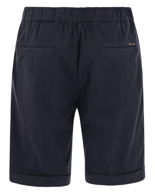 Peserico Blue Stretch Cotton Shorts for men