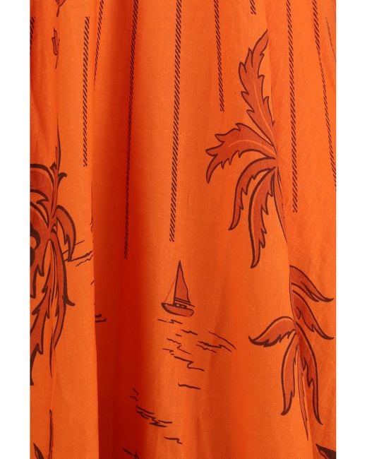 ALÉMAIS Orange Boathouse Ballet Dress Linen