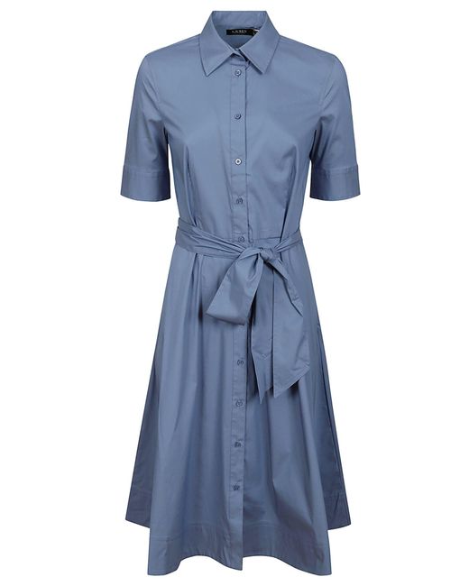 Ralph Lauren Blue Finnbarr Short Sleeve Casual Dress