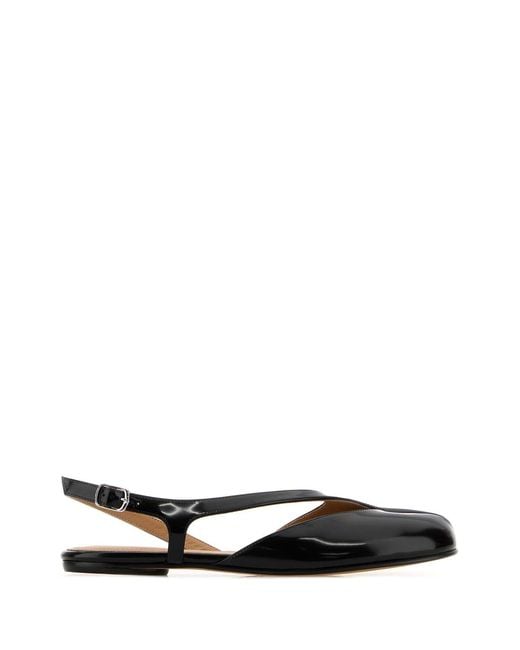 Maison Margiela Black Leather Tabi Ballerinas