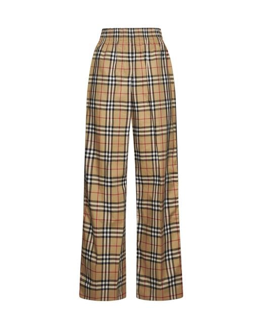 Burberry Natural Louane Check Cotton Trousers