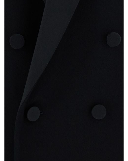 Saint Laurent Black Double-Breasted Wool Jacket Blazers