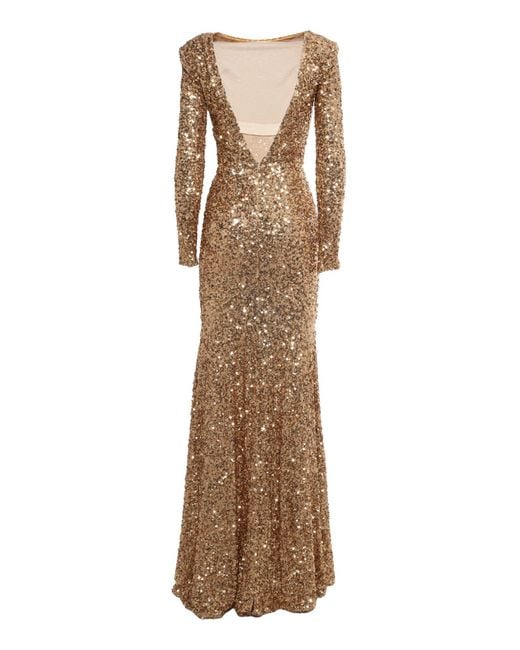 Elisabetta Franchi Natural Long Dress Polyester Elastane