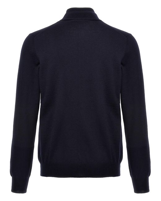 Tagliatore Blue Merino Turtleneck Sweater Sweater, Cardigans for men