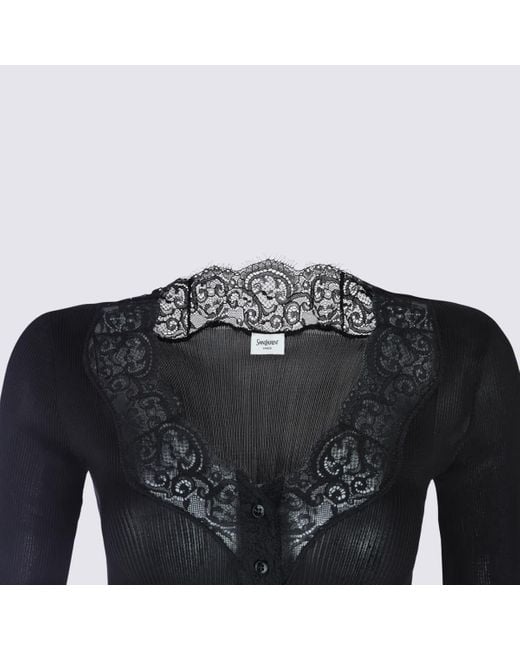 Saint Laurent Black Silk Top