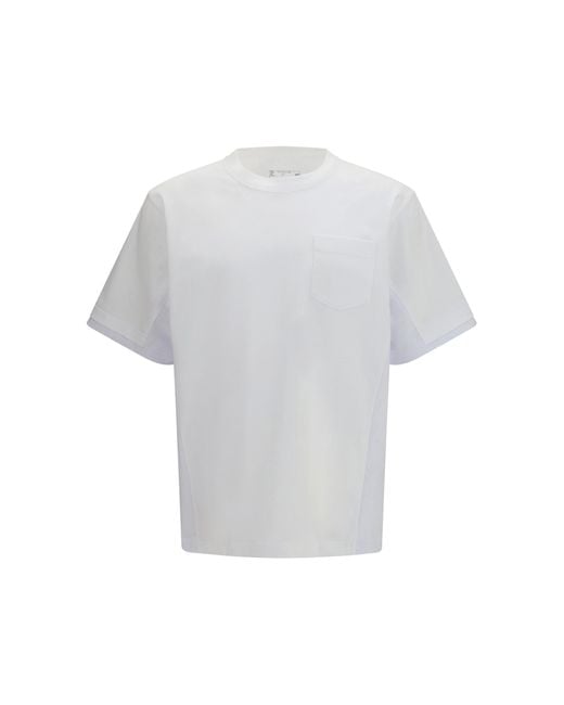 Sacai White Cotton T-Shirt T-Shirts for men