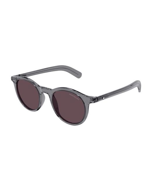 Montblanc Gray Sunglasses Square Full Rim, Shiny Frame And Lens Mb0353S003 for men