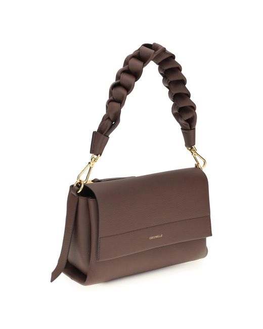 Coccinelle Brown Boheme Shoulder Bag Calf Leather Bos Taurus