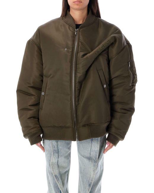 Y. Project Brown Pinched Logo Bomber