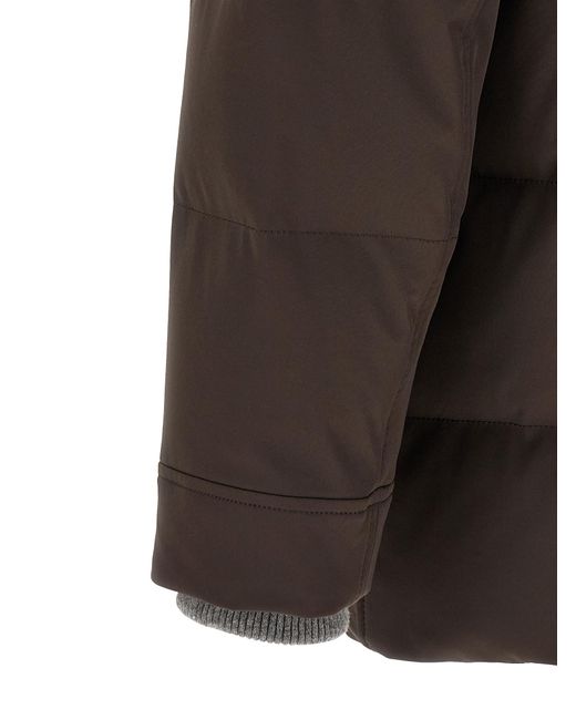 Brunello Cucinelli Black Polyamide Parka Clothing for men
