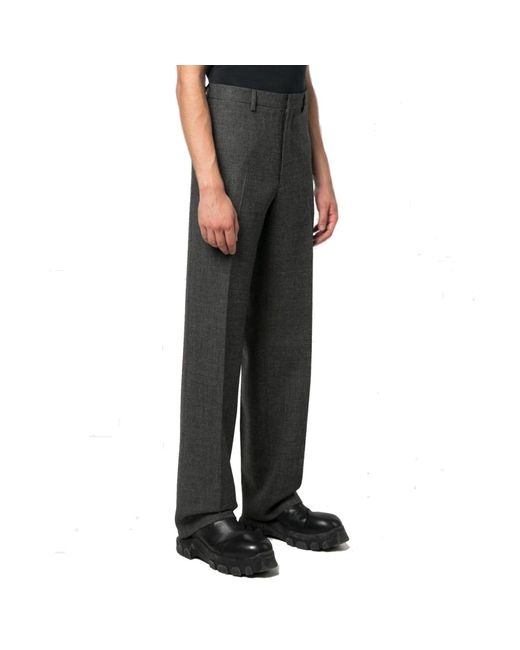 Prada Gray Wool Tailored Trousers for men