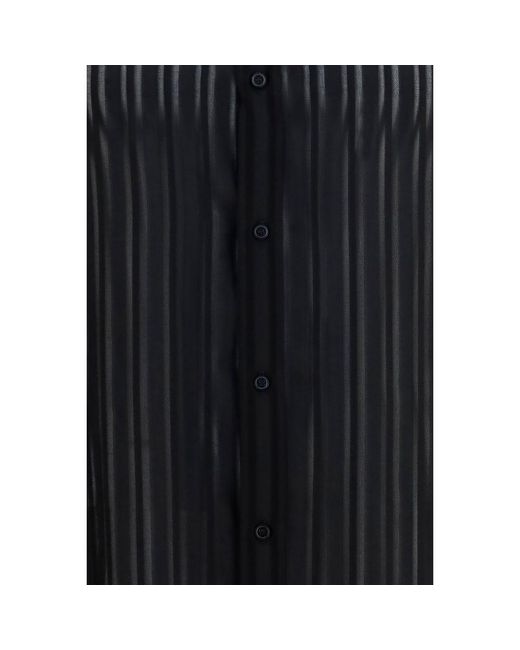Gucci Blue Black Silk Dress Shirt for men
