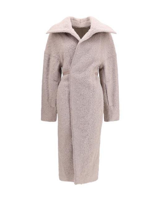 Rick Owens Multicolor Dracucollar Belted Coat