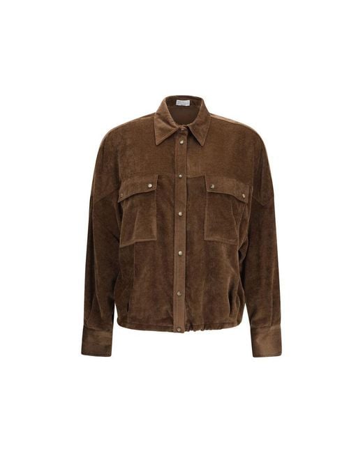 Brunello Cucinelli Brown Corduroy Shirt Sigaro