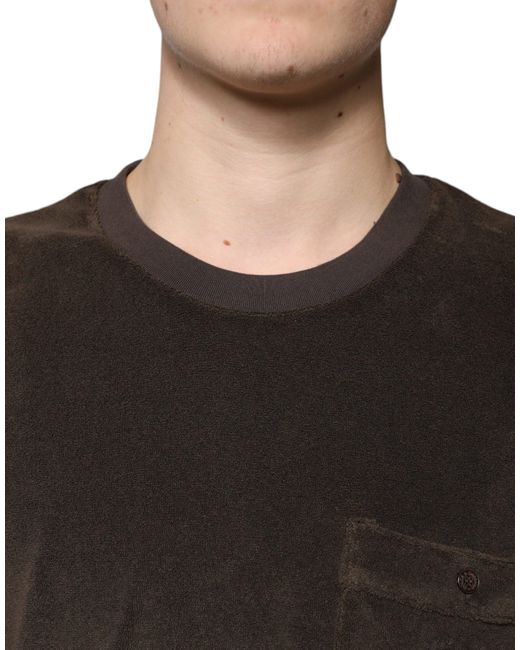 Dolce & Gabbana Black Terrycloth Pocket Tshirt for men