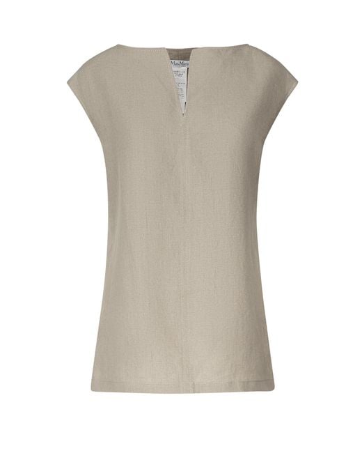 Max Mara Gray Top Linen