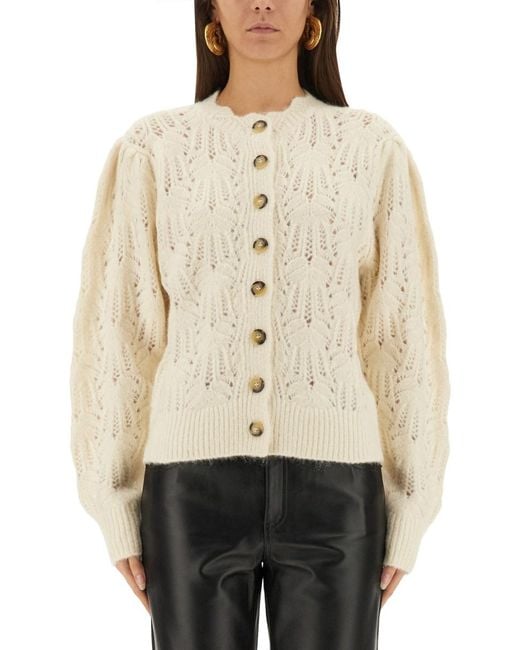 Isabel Marant Natural Maxine Cardigan Alpaca Jumpers