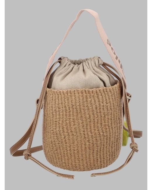 Chloé Natural Bucket Bag Woody Paper Handbags