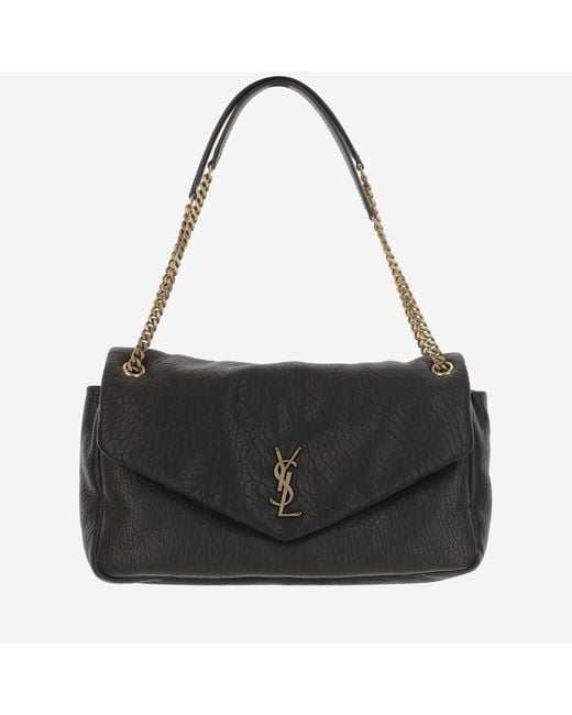 Saint Laurent Black Calypso Large Lambskin Leather Bag Shoulder