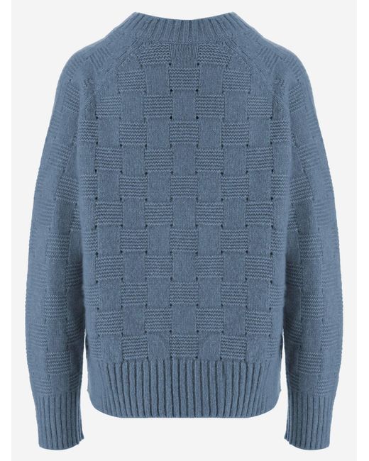 Allude Blue Cashmere And Silk Sweater