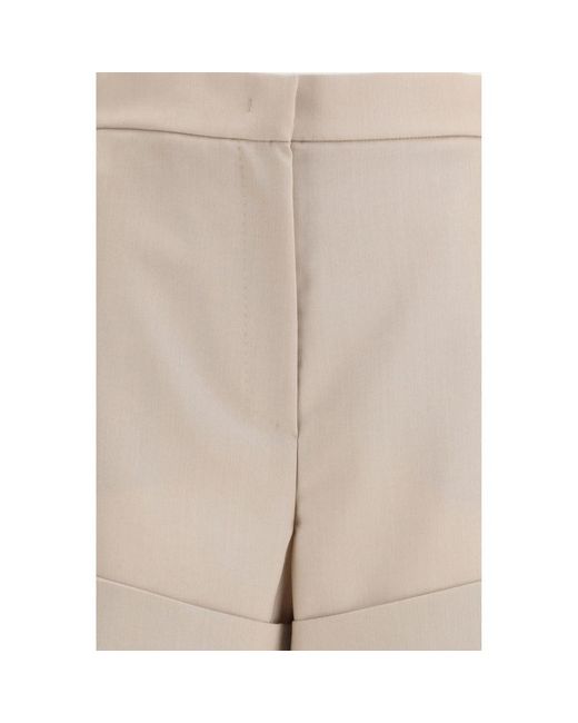 Max Mara Natural Bicolor Wool Oves Aries Bermuda Shorts