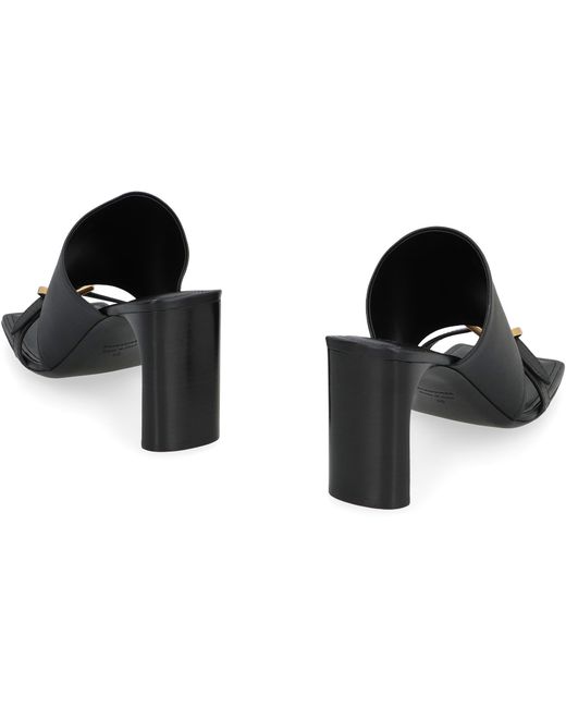 Balenciaga Black Leather Sandals Bel Air Natural Calf Smooth Calf/Metal Accents Mules for men