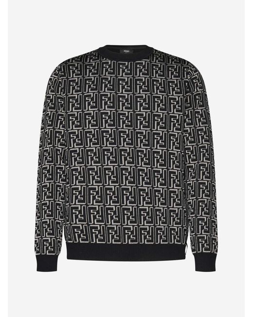 Fendi Black Ff Wool-blend Sweater for men